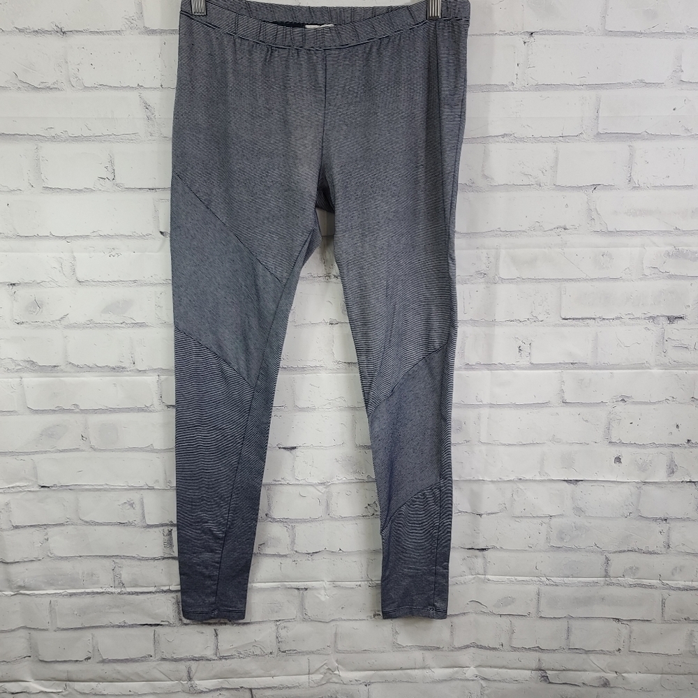 Women's striped moto style leggings